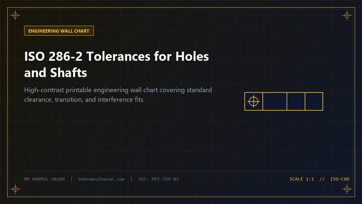 ISO 286-2 Tolerances for Holes and Shafts (Engineering Wall Chart)