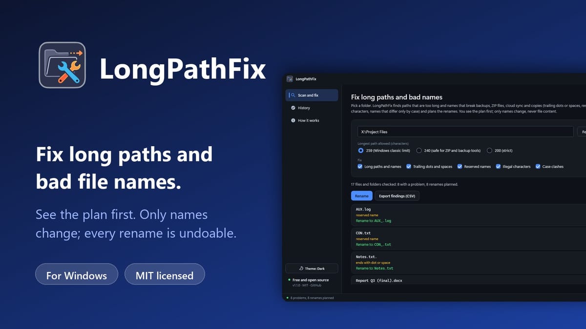 LongPathFix — Free Long Path and Illegal Filename Fixer for Windows