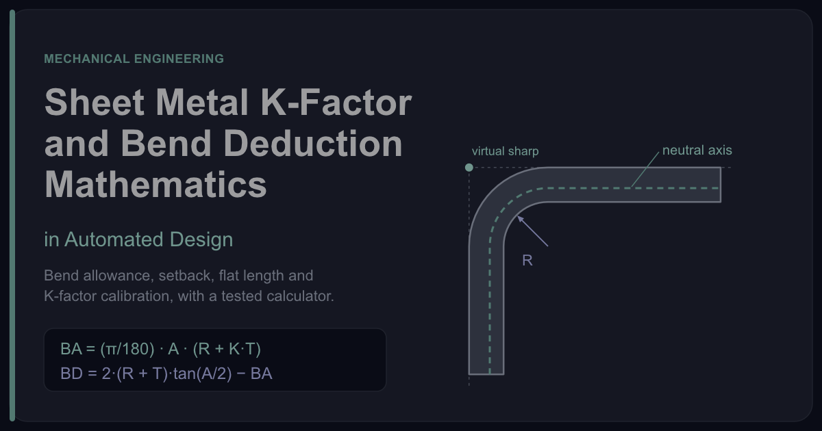 Sheet Metal K-Factor and Bend Deduction Mathematics in Automated Design