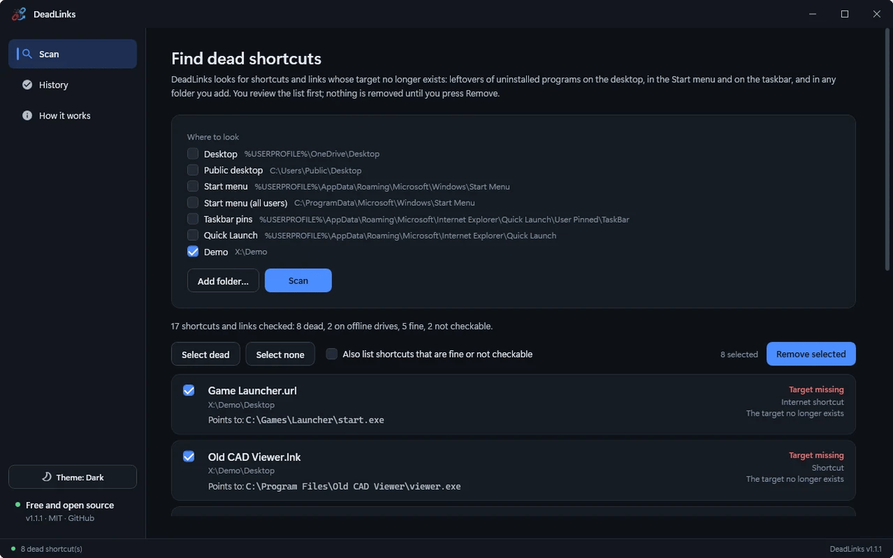 DeadLinks screenshot