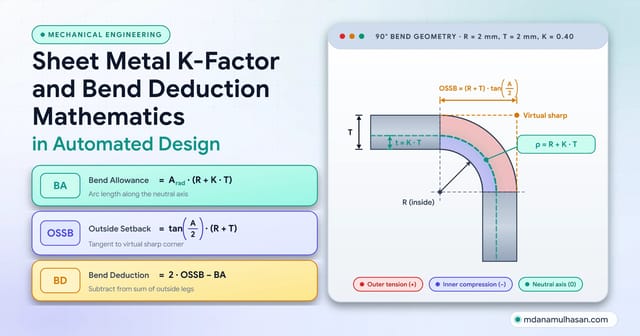 Sheet Metal K-Factor and Bend Deduction Mathematics in Automated Design