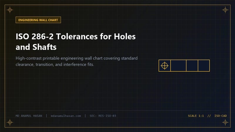 ISO 286-2 Tolerances for Holes and Shafts (Engineering Wall Chart)
